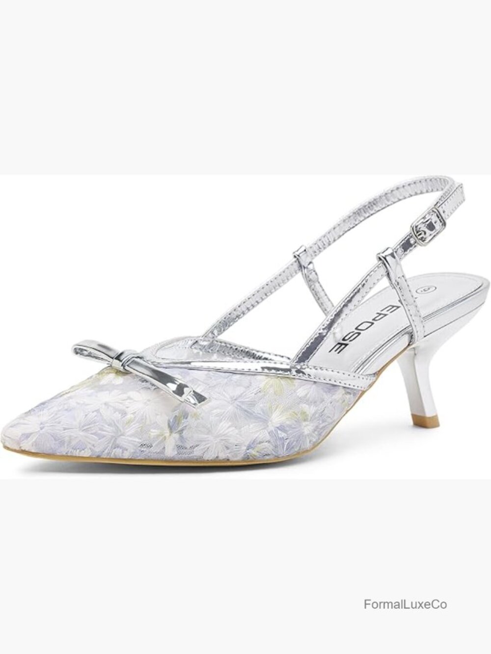 Slingback Kitten Heels, Pointed Toe Mesh Pumps, Approx 3 Inch Heel, Dress Shoes